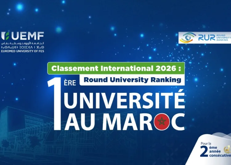 The Euromed University of Fez (UEMF) has once again taken the top spot among Moroccan universities in the 2026 Round University Ranking (RUR).