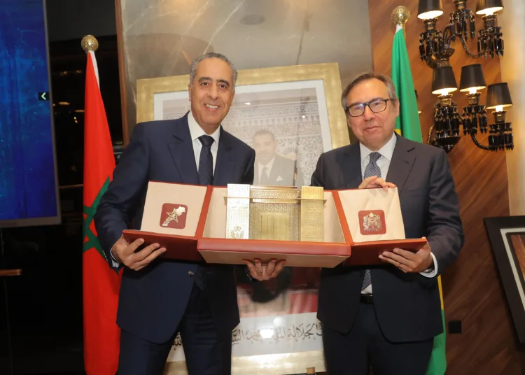 Morocco's Director General of DGSN, Abdellatif Hammouchi, and Brazil's Ambassador to Morocco, Alexander Kido Lopez Parola.