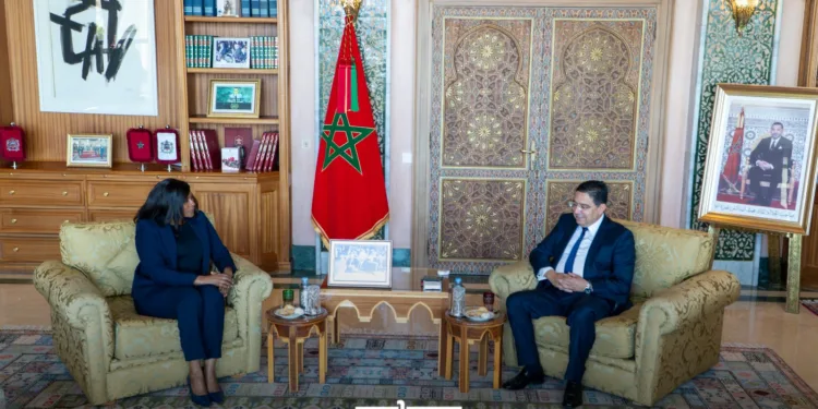 Fatumata Jau, Minister of Foreign Affairs, International Cooperation and Communities, and Morocco’s Foreign Minister Nasser Bourita.