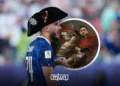 Algerian-descended Rayan Cherki wore a Napoleonic bicorne after France’s win; later, he posted an edited portrait of himself as Napoleon.