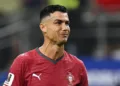 Use it like this as a sentence: Cristiano Ronaldo was left in tears after Portugal crashed out of the World Cup following Spain’s stoppage-time winner.