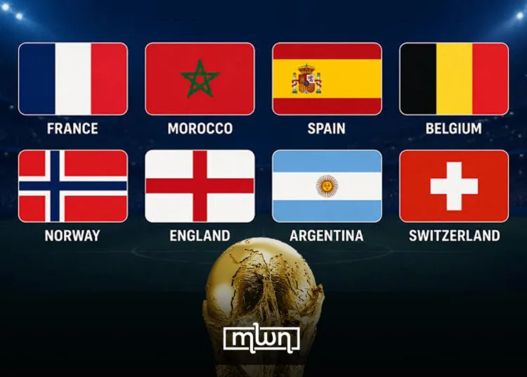 Eight nations remain in the hunt for the 2026 FIFA World Cup title.