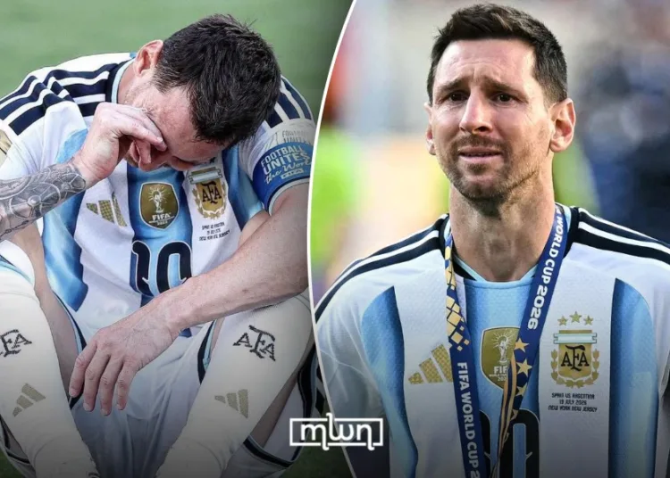 Lionel Messi stood alone on the pitch as Spain’s players and substitutes rushed forward to celebrate winning the 2026 World Cup.