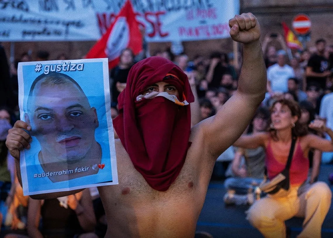 abderrahim fakir killing protest italy