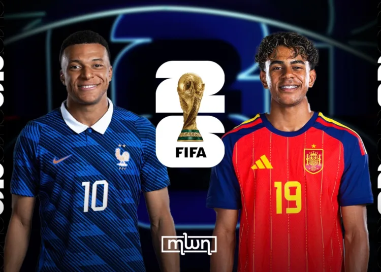 European football giants Spain and France face off today in Arlington, Texas, with a spot in the World Cup Final on July 19 at stake