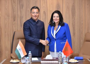 Minister Delegate in charge of Digital Transition and Administration Reform, Amal El Fallah Seghrouchni, and India’s Minister of State for Commerce and Industry and Electronics and Information Technology, Jitin Prasada.