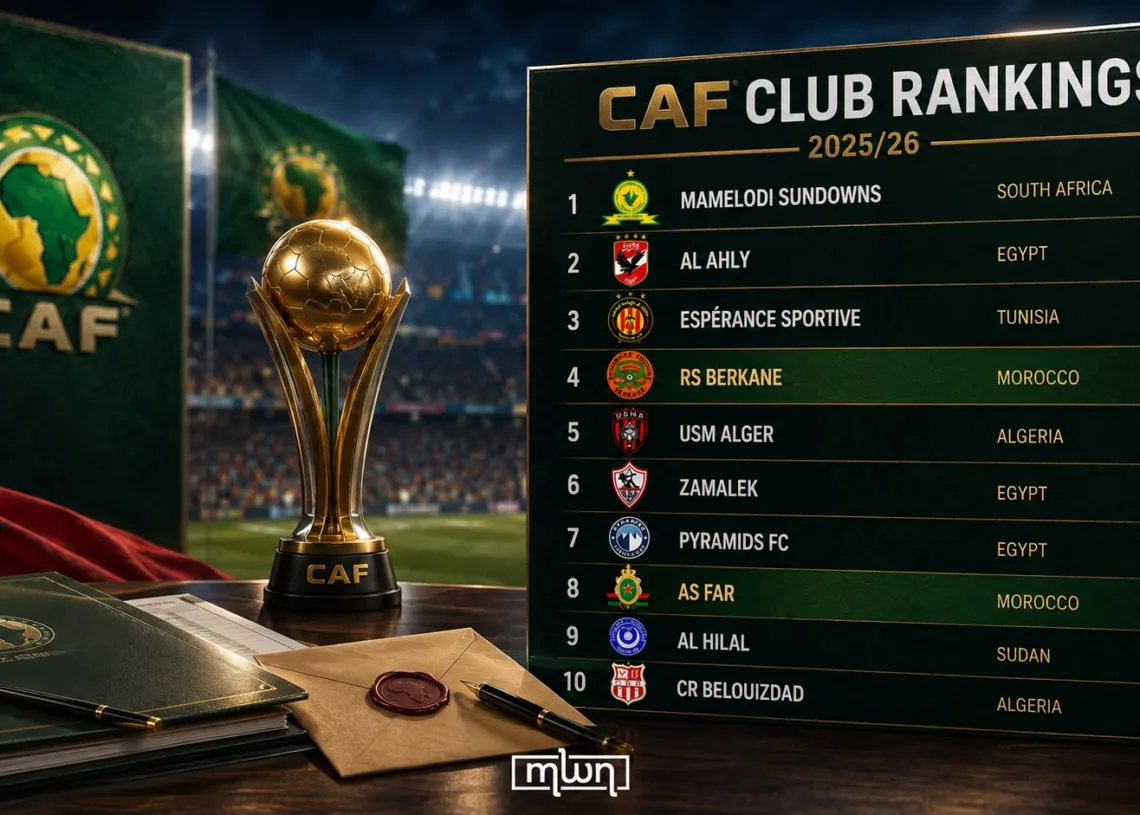 CAF Unveils 2026-27 Club Rankings: Two Moroccan Teams Make the Top 10