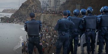 Morocco's security forces during recent Ceuta mass crossings.