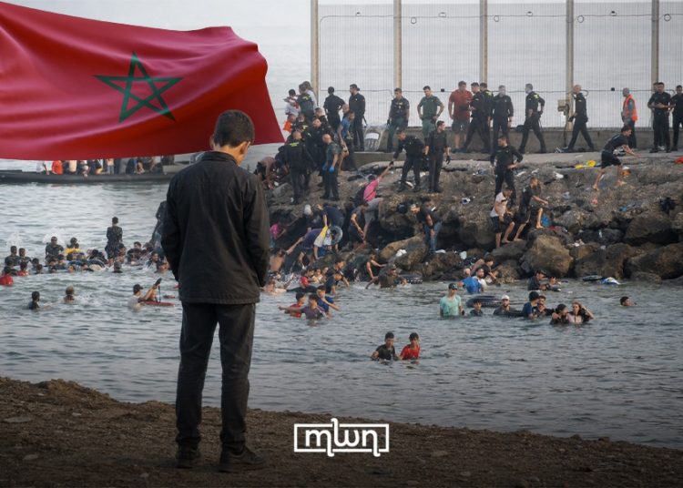 A collage depicting Ceuta and Melilla, mass migration, Morocco’s borders, and the complex social tensions surrounding migration to Europe. Collage by Morocco World News.