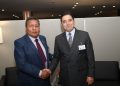 Foreign Minister Nasser Bourita and his Bolivian counterpart, Héctor Francisco Huanca Gutiérrez.