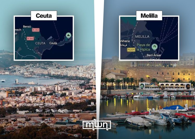 Illustration of Ceuta and Melilla, the two Spanish-controlled enclaves Morocco has never recognized as permanently Spanish. Their status remains a historical anachronism that Rabat has strategically deprioritized, not abandoned. (Designed by MWN team)