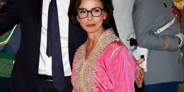 Rachida Dati, France’s former culture minister, pictured wearing a traditional Moroccan caftan.
