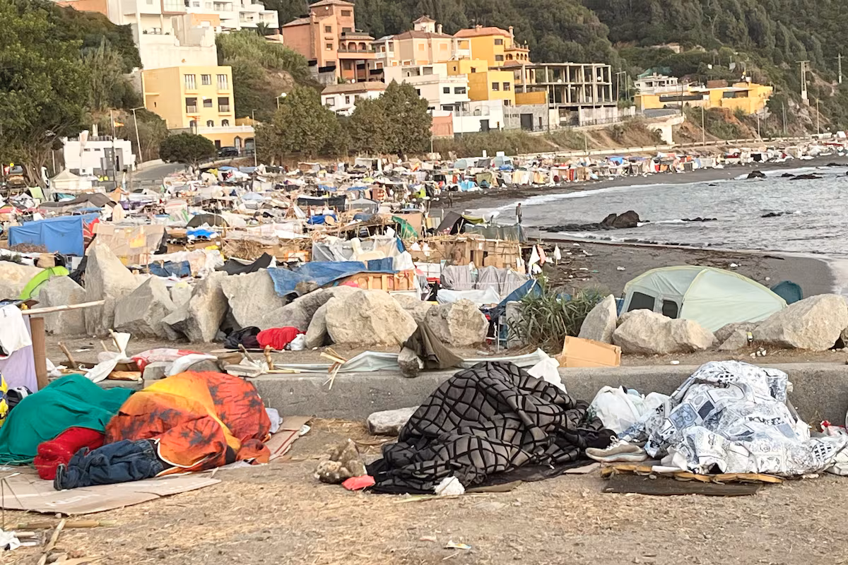 ceuta migrants fire camp