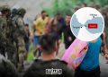 Illustration depicting migrants near Spanish security forces, alongside a map locating Ceuta in northern Morocco. (Designed by MWN team)
