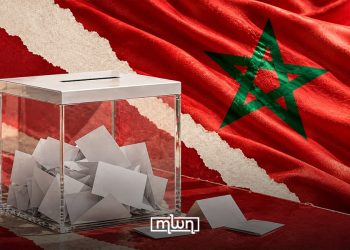 Ballot box against the backdrop of the Moroccan flag, illustrating the country’s elections. (Designed by MWN team)