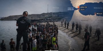 Ceuta and Melilla amid the migration crisis between Morocco and Spain.