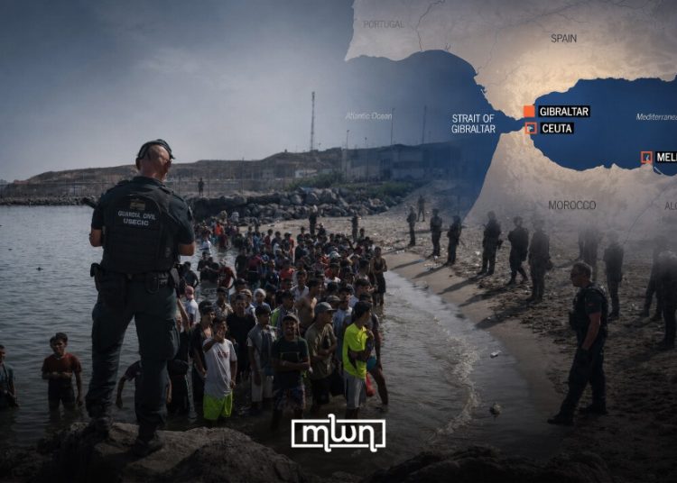 Ceuta and Melilla amid the migration crisis between Morocco and Spain.