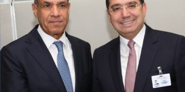 Moroccan Foreign Minister Nasser Bourita and his Egyptian counterpart Badr Abdelatty.