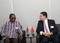 Moroccan Foreign Minister Nasser Bourita and his Burkinabè counterpart Karamoko Jean-Marie Traoré.
