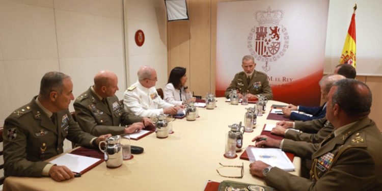 King Felipe VI meets with Spain’s top defense officials to review the situation in Ceuta following the city’s recent migration crisis.