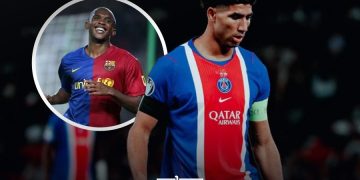 Moroccan international Achraf Hakimi has matched the Champions League appearance record of Cameroon legend Samuel Eto’o after making his 78th appearance in the competition during Paris Saint-Germain’s meeting with Slovan Bratislava.