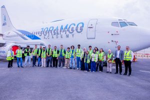 Students visit Joramco’s facilities in Amman, Jordan, during the AeroSTAR Camp on October 11.