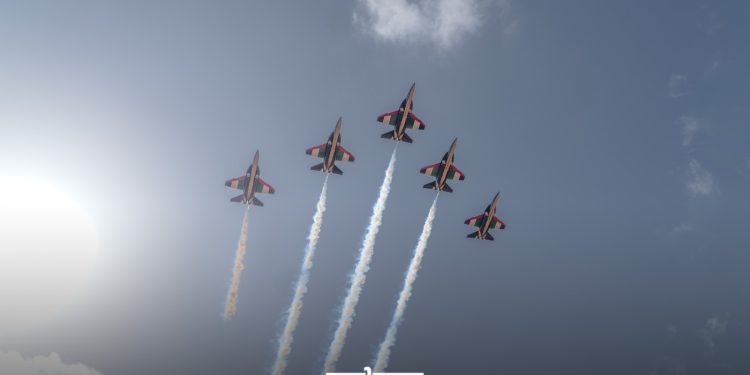 The flying display of Marrakech Airshow 2026, caught from the ground as it unfolds.