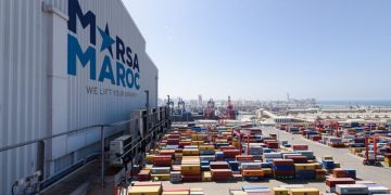 A photo showing Marsa Maroc’s port facilities and container terminal.