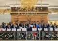 Morocco’s UN Ambassador Omar Hilale pictured with representatives of countries endorsing the US-led AI Opportunity Partnership.