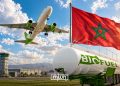 Illustration of a green-powered aircraft, a biofuel tanker, and the Moroccan flag, symbolizing Morocco’s sustainable aviation fuel ambitions. (Designed by MWN team)
