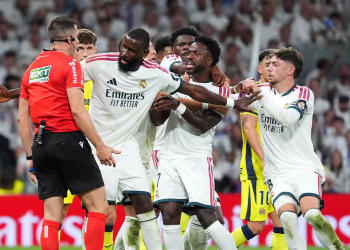 Real Madrid forward Vinicius Junior is at risk of missing El Clasico against Barcelona after receiving a straight red card during Saturday