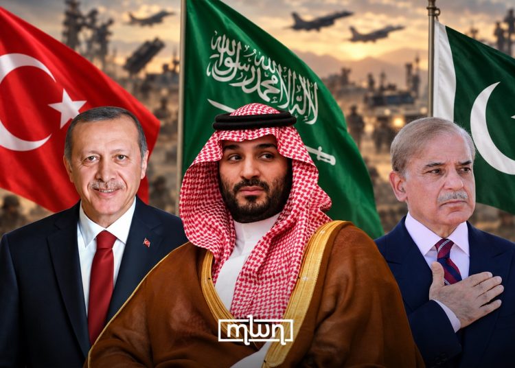 Turkish President Tayyip Erdogan, Saudi Crown Prince Mohammed bin Salman, and Pakistan's Prime Minister Shehbaz Sharif. (Designed by MWN team)