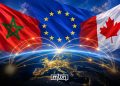 A graphic featuring the flags of Morocco, the European Union, and Canada, by MWN Design Team.