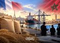 A graphic featuring Morocco-France trade and grain exports, with the flags of Morocco and France, by MWN Design Team.