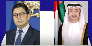 Morocco’s Foreign Minister Nasser Bourita and his Emirati counterpart, Sheikh Abdullah bin Zayed Al Nahyan