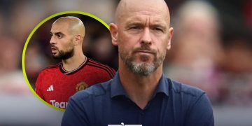 Erik ten Hag has revealed that he wanted Moroccan international Sofyan Amrabat to remain at the club | Created by MWN Design Team