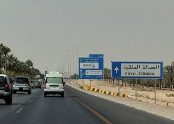 General view of the highway leading to the King Khalid International Airport in Riyadh, Saudi Arabia, October 12, 2026.