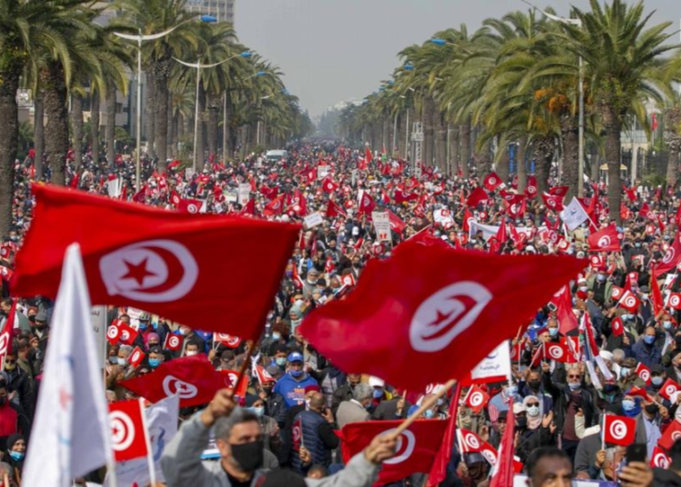 Tunisians Stage Biggest Protest in Years Against Kais Saied